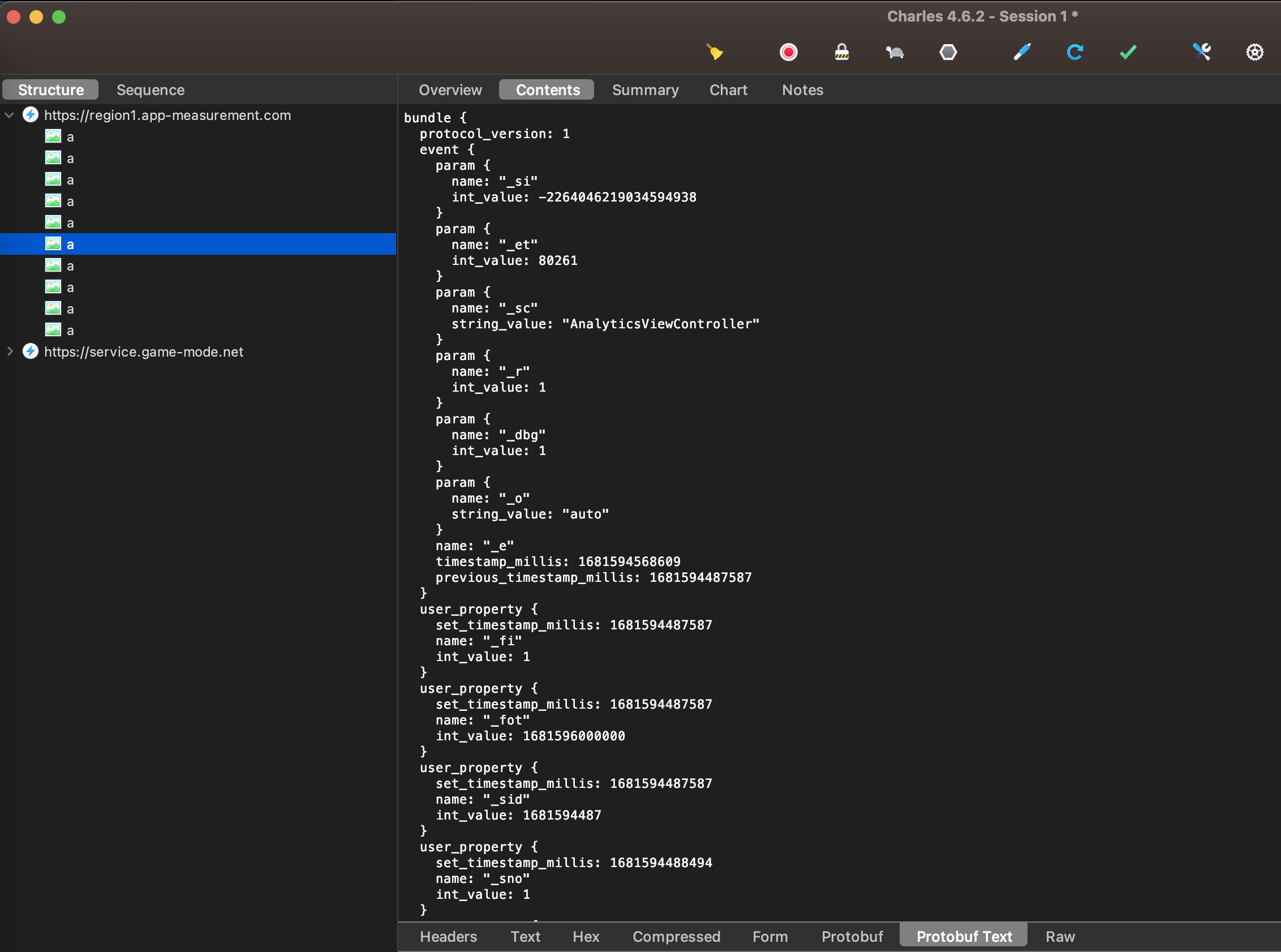 Decoded app-analytics-services.com app-measurement.com request