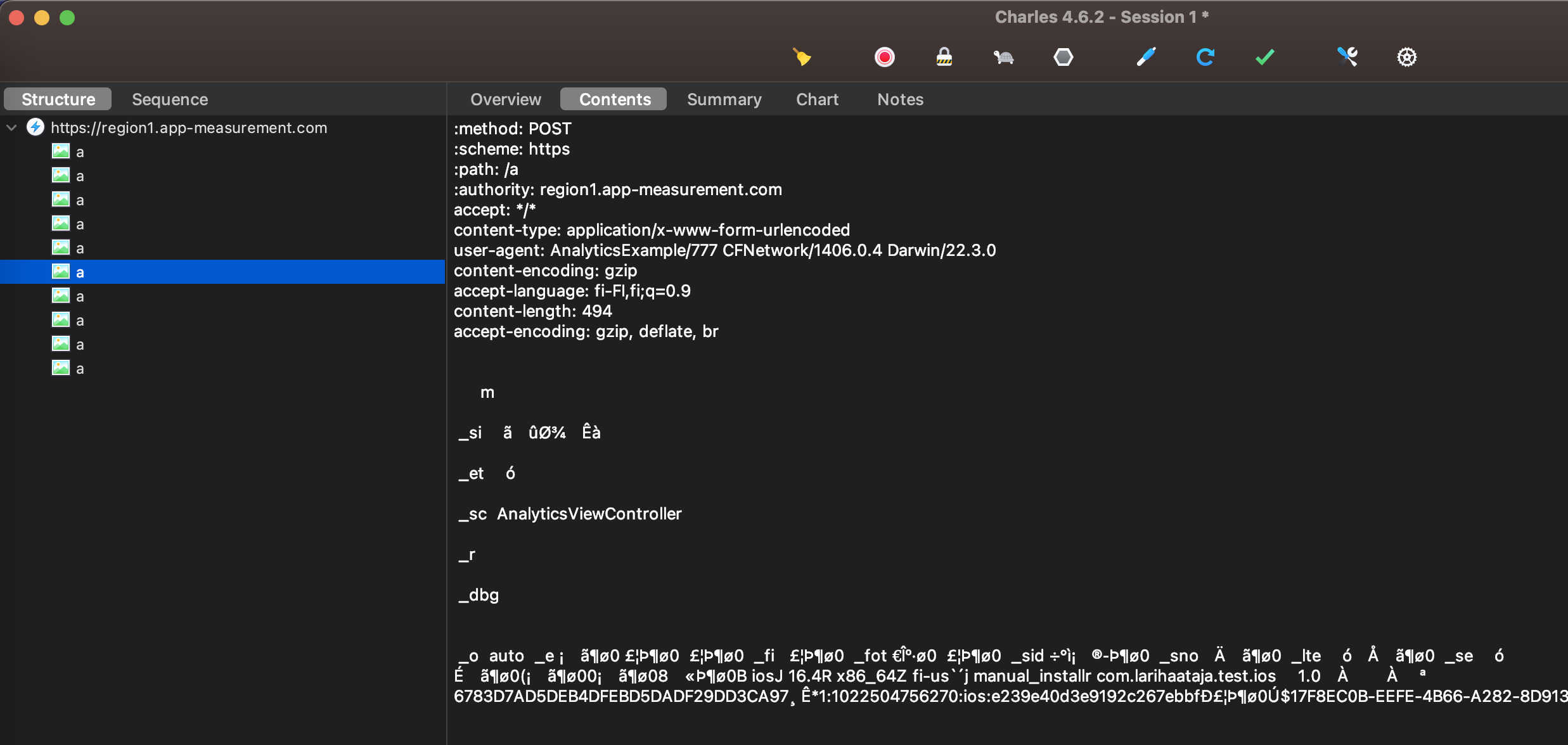GA4 data sent to app-measurement.com app-analytics-services.com in raw format